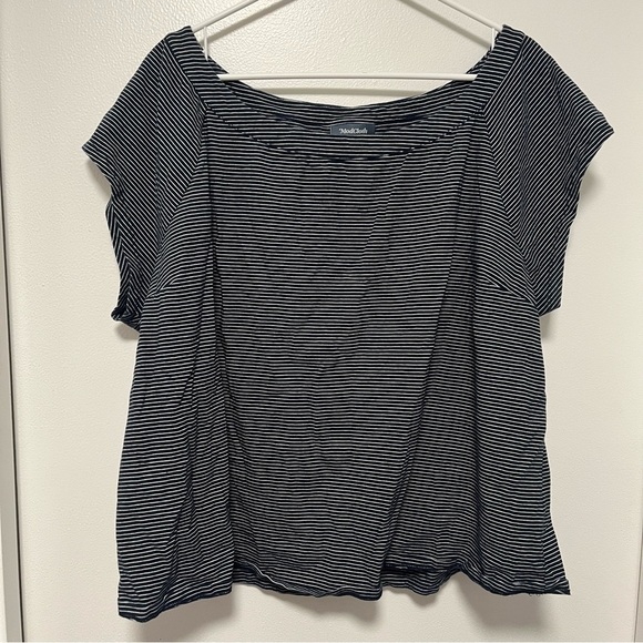 ModCloth Blue White Striped Short Sleeve Blouse Women's 3X - Picture 1 of 3